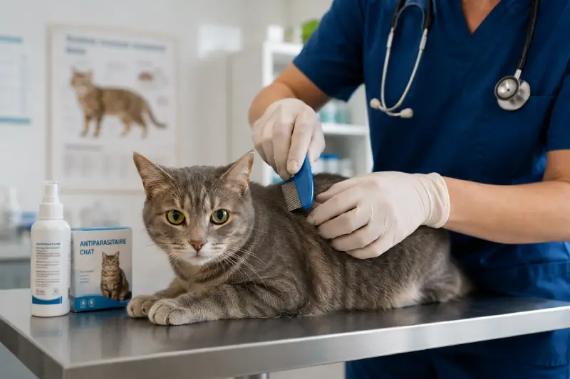 rendez vous chez le vétérinaire pour un diagnostique puces